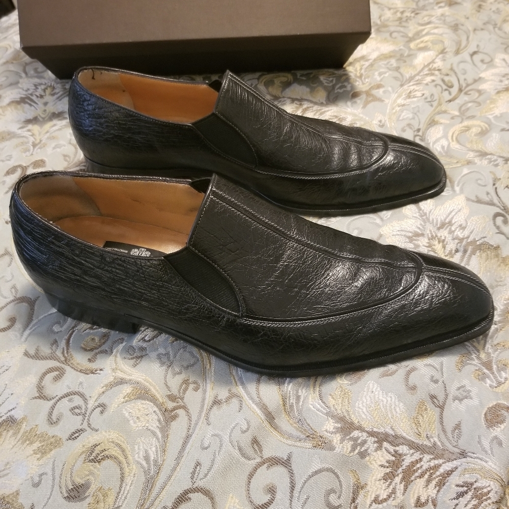 A Testoni Men’s Black Ostrich Slip on. Reasonable Offers Considered!